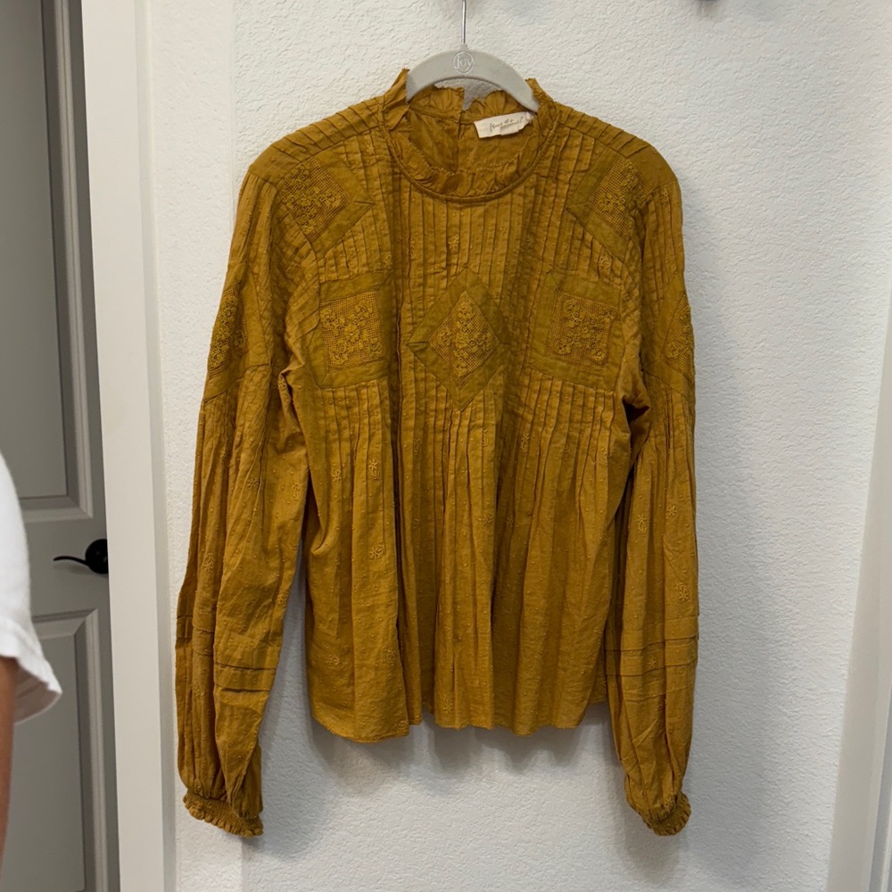 Embroidered Mustard Blouse